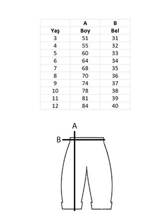 Çocuk Kot Pantolon Beli ve Paçası Lastikli Bölmeli Model