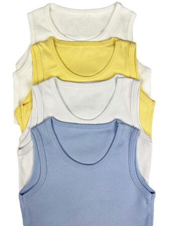 4'lü Bebek Kalın Askılı Zıbın Baby Bodysuit Çıtçıtlı Badi Set