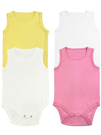 4'lü Bebek Kalın Askılı Zıbın Baby Bodysuit Çıtçıtlı Badi Set