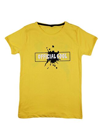 Erkek Çocuk T-Shirt Kısa Kollu Penye 12-16 Yaş Official Cool