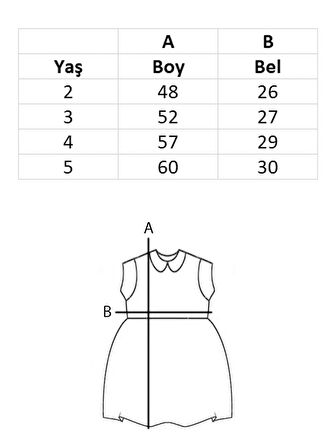 Kız Çocuk Önü Dantel İşlemeli Kuşaklı Elbise