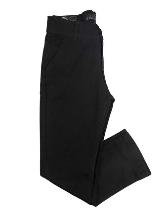 Çocuk Keten Pantolon Unisex 5-12Y Sade Renk Panton Okul Pantolonu