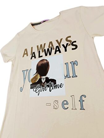 Kız Çocuk Baskılı T-Shirt Always