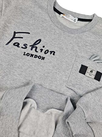 Kız Çocuk Üç İplik London Baskılı Sweatshirt Fashion