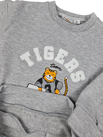 Erkek Çocuk Aslan Baskı Nakışlı Sweatshirt Tigers