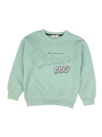 Erkek Çocuk Üç İplik Baskı Nakışlı Sweatshirt Chicago