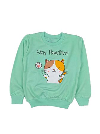 Kız Çocuk Mevsimlik Sweatshirt Stay Pawsitive