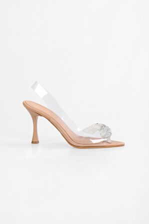 SOLMAZ STARLA TEN TAŞLI FİYONKLU TOPUKLU AYAKKABI