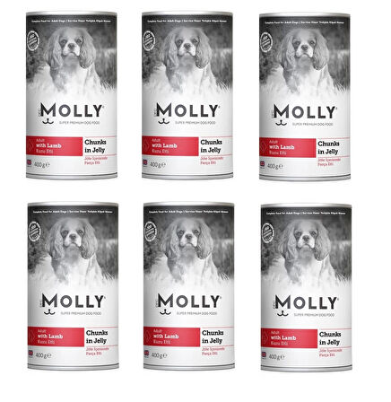 Molly Kuzu Etli Jöleli Köpek Konservesi 400 Gr X 6 Adet