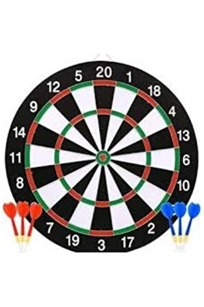 İĞNELİ ÇİFT TARAFLI DART TAHTASI BÜYÜK BOY 30 CM 6 OK AKTİVİTE SPOR OYUNCAK