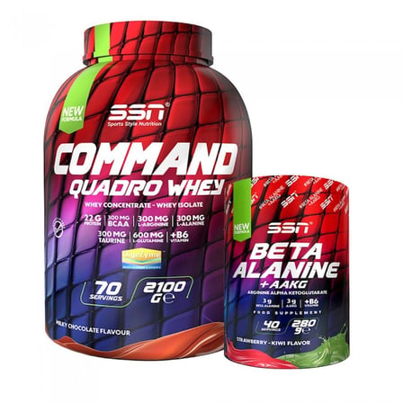 SSN Sports Style Nutrition Command Whey 2100G + SSN Beta Alanin Refuel + AAKG Çilek- Kivi Aromalı