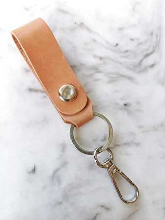 El Yapımı Hakiki Deri Camel Anahtarlık