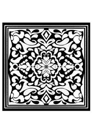 Monochrome Desenli Saten Fular