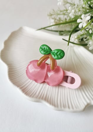 Kiraz Figürlü Pensli Çocuk Tokası 6x4 cm