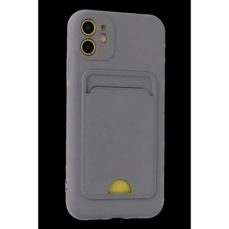 Apple İphone 11 Kılıf Kelvin Kartvizitli Silikon - Gri