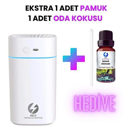 onvoy Şarjlı Hava Nemlendirici 380ML Şarjlı Buhar Makinesi | Aroma Difüzörü | Gece Lambası | RGB Renk Modu