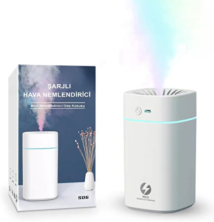 onvoy Şarjlı Hava Nemlendirici 380ML Şarjlı Buhar Makinesi | Aroma Difüzörü | Gece Lambası | RGB Renk Modu