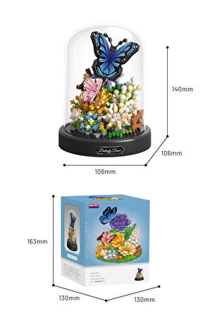 Balody Mini Bahçe Serisi Kelebeklerin Dansı Yapı Bloğu Seti (530 Parça)
