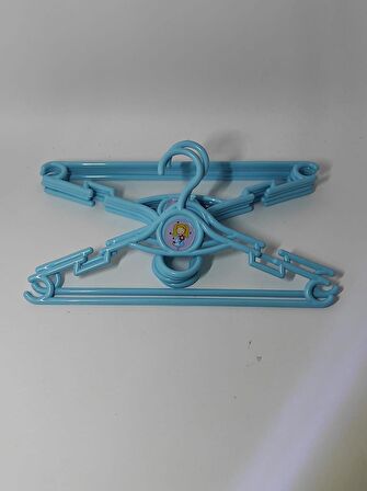  Çocuk Elbise Askısı  6'lı  Mavi Bebek Kıyafet  Askısı 30*15 cm 