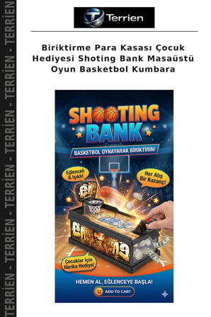Biriktirme Para Kasası Çocuk Hediyesi Shoting Bank Masaüstü Oyun Basketbol Kumbara