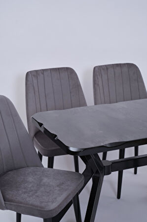 Kütük Milano MDF Lak Mutfak Masa Sandalye Takımı 70x120