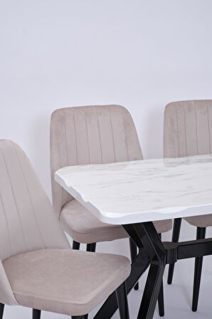Kütük Milano MDF Lak Mutfak Masa Sandalye Takımı 70x120