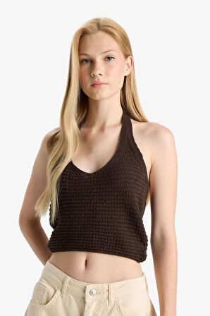 Slim Fit Dar Kesim Halter Yaka Atlet