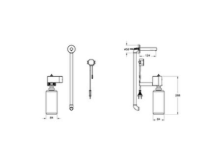 VitrA Origin A44700 Temassız Sıvı Sabunluk, Ankastre Elektrikli, Krom