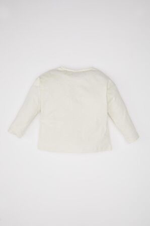 DeFacto Kız Bebek Bisiklet Yaka Basic Düz Uzun Kollu Tişört D0741A524AUER105
