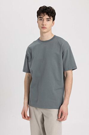 DeFacto Boxy Fit Bisiklet Yaka Kısa Kollu Tişört C5277AX24SPGN463