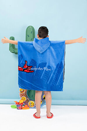Özdilek Spiderman Night Disney Lisanslı Kadife Çocuk Panço 4/9 Yaş