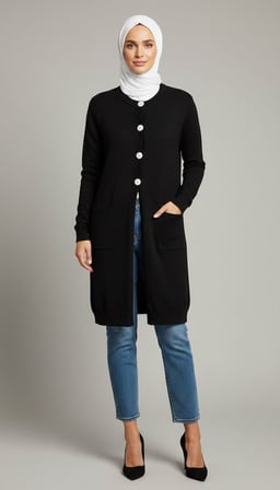 KADIN ORTA YAŞ VE ÜZERİ DÜĞMELİ CEPLİ ANGORA HIRKA