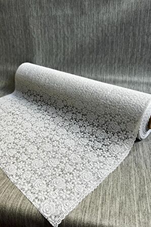 Pvc Şeffaf Dantel Raf Örtüsü - Gül_1010-A