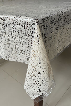 Pvc Şeffaf kaplamalı silinebilir muşamba masa örtüsü ipli 1041-A