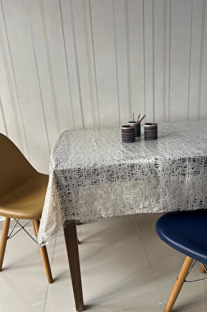 Pvc Şeffaf kaplamalı silinebilir muşamba masa örtüsü ipli 1041-A