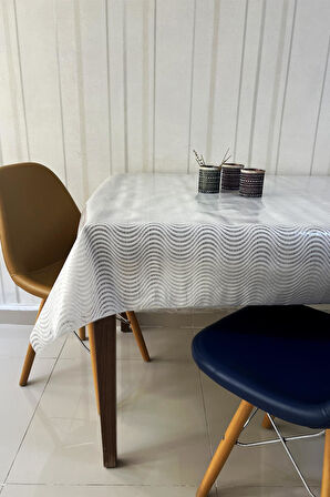 Pvc Şeffaf kaplamalı silinebilir muşamba masa örtüsü Çizgili_1032-F