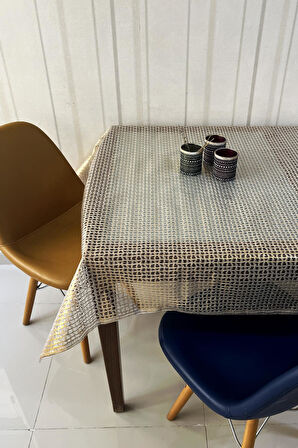 Pvc Şeffaf kaplamalı masa örtüsü Hasır_1032-B