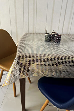 Pvc Şeffaf kaplamalı masa örtüsü Hasır_1032-B