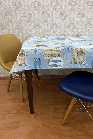 Pvc elyaf tabanlı Silinebilir Muşamba Masa Örtüsü_Balık_1253