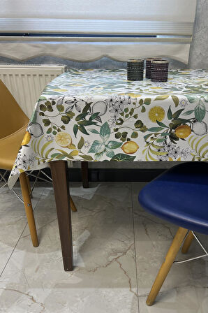 Pvc elyaf tabanlı Silinebilir Muşamba Masa Örtüsü_limon_8302