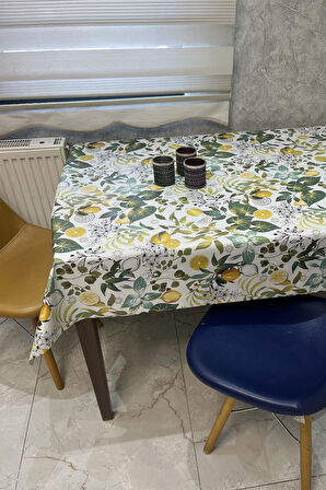 Pvc elyaf tabanlı Silinebilir Muşamba Masa Örtüsü_limon_8302