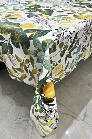 Pvc elyaf tabanlı Silinebilir Muşamba Masa Örtüsü_limon_8302