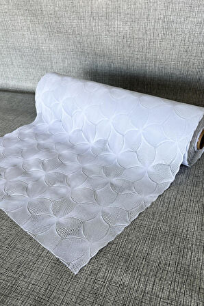 Pvc deliksiz altı Şeffaf kaplama Dantel Raf Örtüsü -çiçek_1012-B