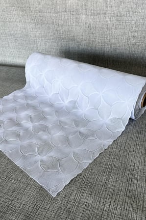 Pvc deliksiz altı Şeffaf kaplama Dantel Raf Örtüsü -çiçek_1012-B