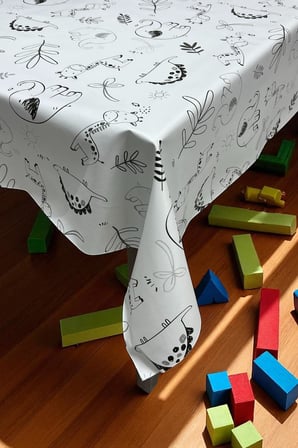 Boyanabilir Pvc elyaf tabanlı Silinebilir Muşamba Masa Örtüsü_şehir