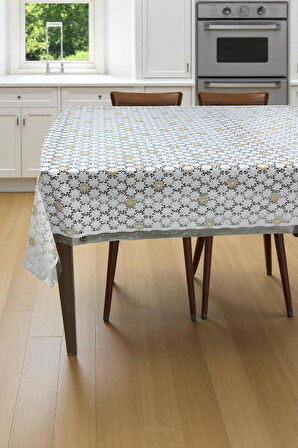 Pvc Şeffaf kaplamalı silinebilir muşamba masa örtüsü papatya 62-B