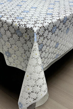 Pvc Şeffaf kaplamalı silinebilir muşamba masa örtüsü papatya 62-B