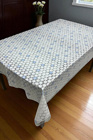 Pvc Şeffaf kaplamalı silinebilir muşamba masa örtüsü papatya 62-B