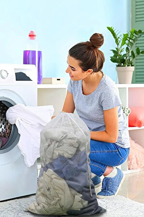 Büzgülü Çamaşır Yıkama Filesi 2'li Set – 40x60 cm Dayanıklı Koruyucu Çamaşır Torbası