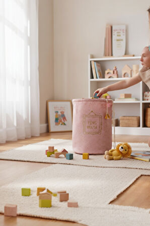 Çocuklar için Oyuncak & Çamaşır Sepeti – Mavi / Pembe, Dayanıklı 